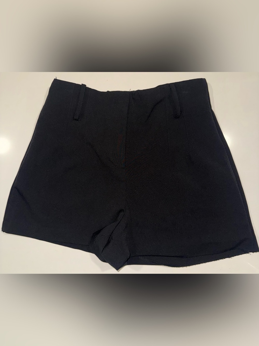 Zara Black High-Waist Tailored Shorts